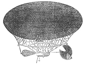 Woodcut of The Victoria Steering Balloon
